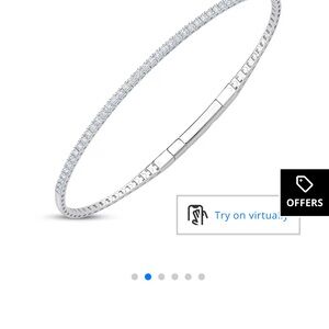 Kay 10k and titanium flex Bracelet with Sparkling Accents